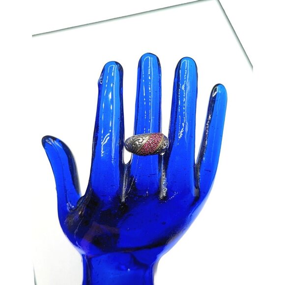 EFFY BH Sterling Silver 925 18k Yellow Gold Ruby Gemstone Ring Size 7 - Picture 9 of 13